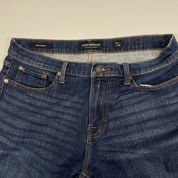 Lucky Brand 221 Jeans 34x30 Straight Leg Comfort Dark Blue Denim Mens - Picture 3 of 9